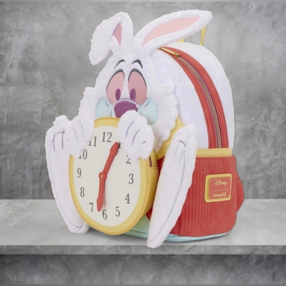 Loungefly Alice In Wonderland White Rabbit Backpack & Wallet Set - Picture 2 of 9